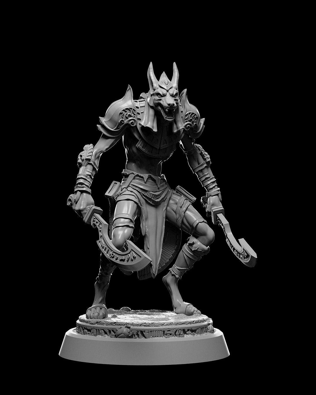 Jackal Warrior With Sward Resin Print