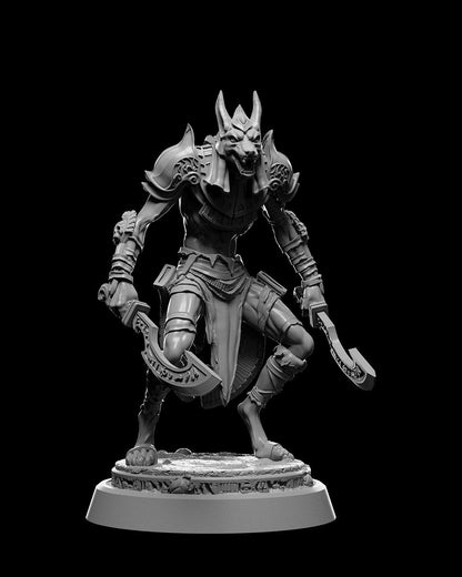 Jackal Warrior With Sward Resin Print